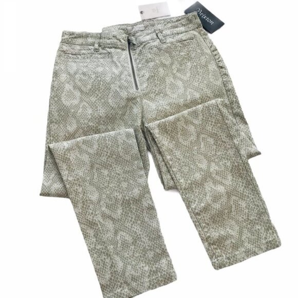 Brixton Cropped Pants in Cream Snake Print - Picture 2 of 11